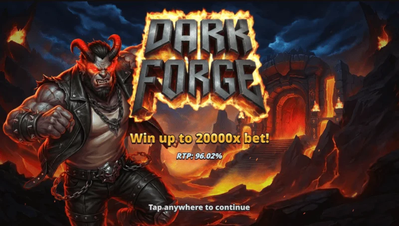 Dark Forge - paunang menu na may tema ng impiyernong pandayan